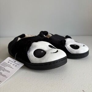 KVbaby Kids Black Panda Slippers Size 13.5-1‎ Little Kid Plush Warm Indoor Shoes